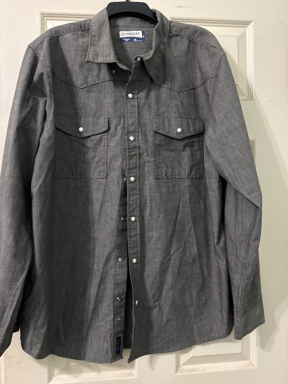 Magellan Outdoors Gray Casual Button Down Shirt